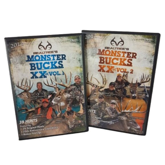 Set of 2 Hunting DVDs Realtree Monster Bucks XX Volumes 1 & 2 - Picture 1 of 4